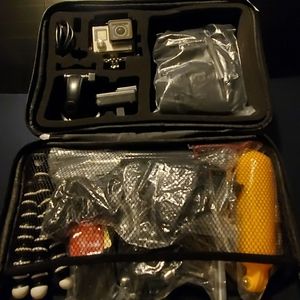 Go pro hero 4 with accessories.